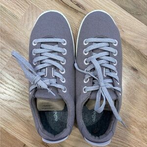 Purple Allbirds wool shoes